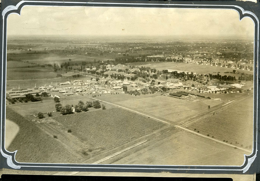 1927: Aerial view of the fairgrounds